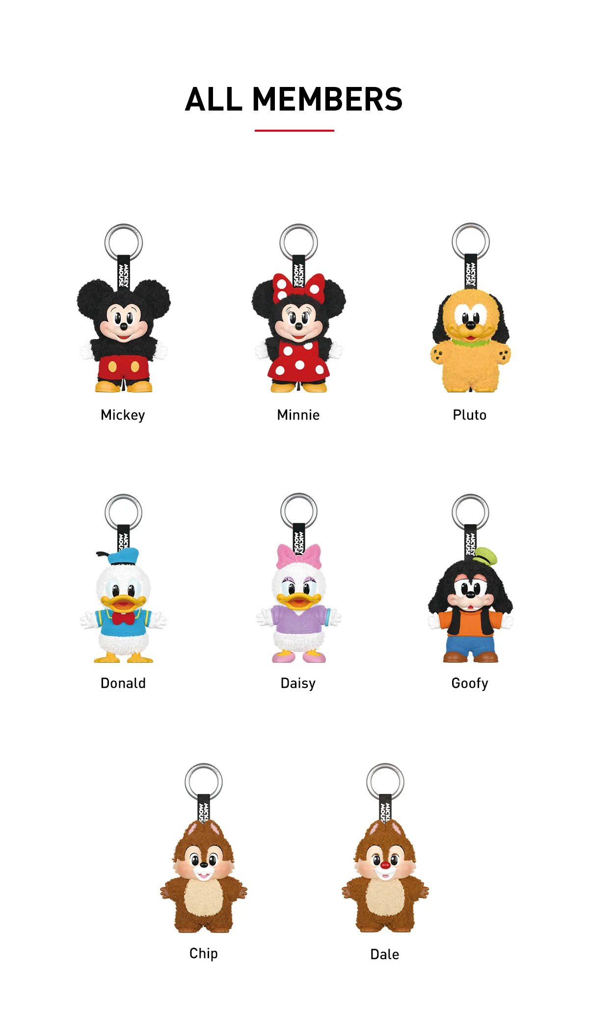 Mickey Family Cute Together Keychain Series Figures