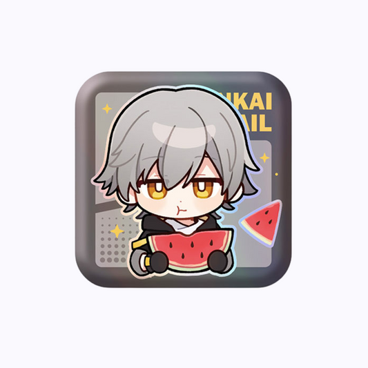 Honkai: Star Rail Pom-Pom Pavillion Series Square Tin Badge Trailblazer (Caelus)